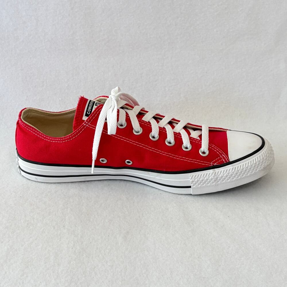 Converse All Star Sneakers Mens 12 Red White Low Top Skater Shoes Grunge Punk - Picture 5 of 8